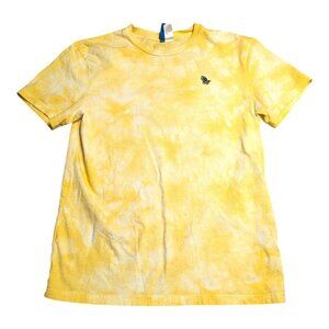 H&M Divided Tie-Dye T-Shirt Kid/Teen S Yellow White Praying Hands LESS MONDAY